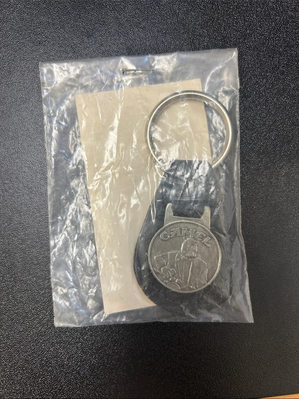 RARE Vintage CAMEL CIGARETTES "SMOKIN JOE CAMEL with MOTORCYCLE KEY RING CHAIN"